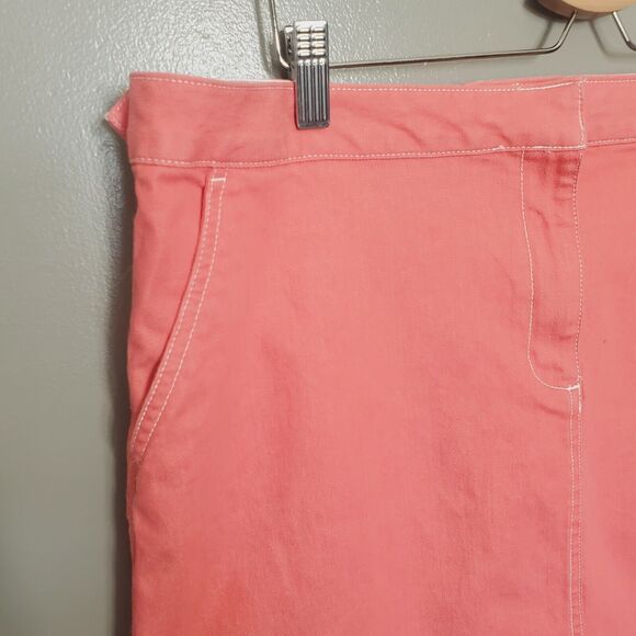 Lands End Skirt Womens Size 18 Pink Denim Straight Pockets Stretch Casual - Picture 4 of 11